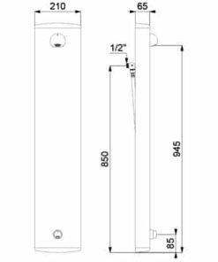 Alternative view of TEMPOSOFT time flow shower panel