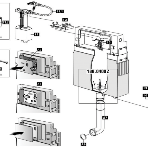 SCHWAB - חלקי חילוף לניאגרה 188.140 - מנגנון לניאגרה
