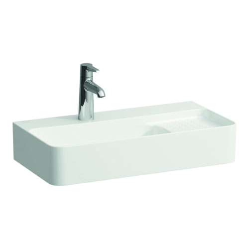 ‏VAL - כיור תלוי קטן עם חצי מדף בצד ימין