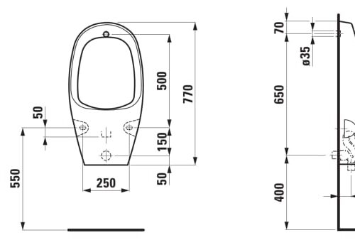 Alternative view of TAMARO - משתנה סיפון עם כניסת מים פנימית