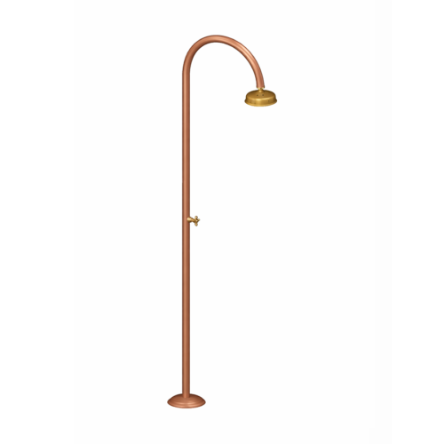 ORIGO RAME - עמוד רחצה מנחושת עם ידית עצירה וראש מקלחת